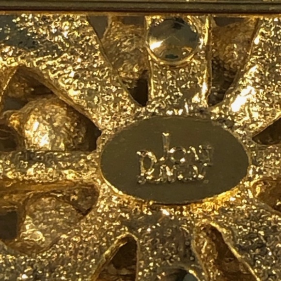 JOAN RIVERS STARBURST AMBER, GOLD & BLACK BROOCH - Picture 14 of 14